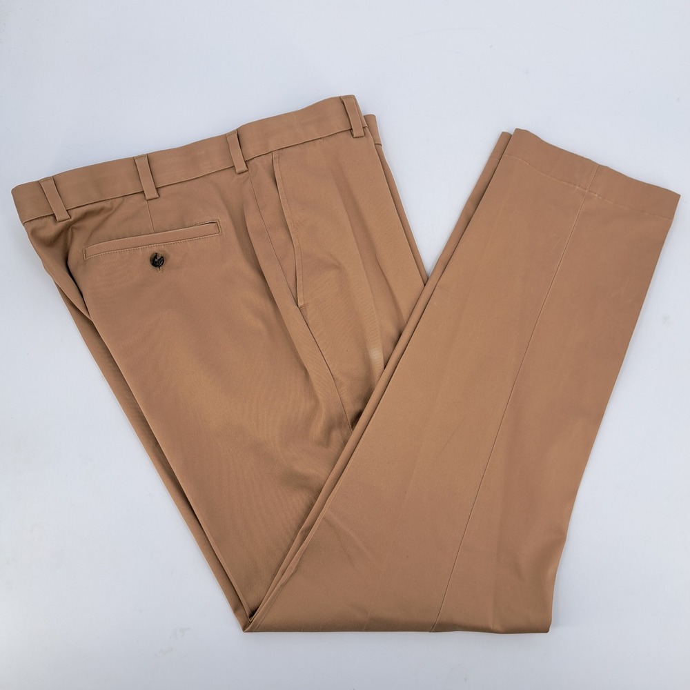 Brooks Brothers Milano Advantage Chino Pants Mens 38x32 Light Weight Cotton Tan